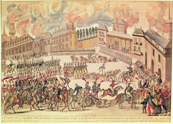 Entrada do exército francês comandado pelo imperador Napoleão em Moscou, 14 de setembro de 1812